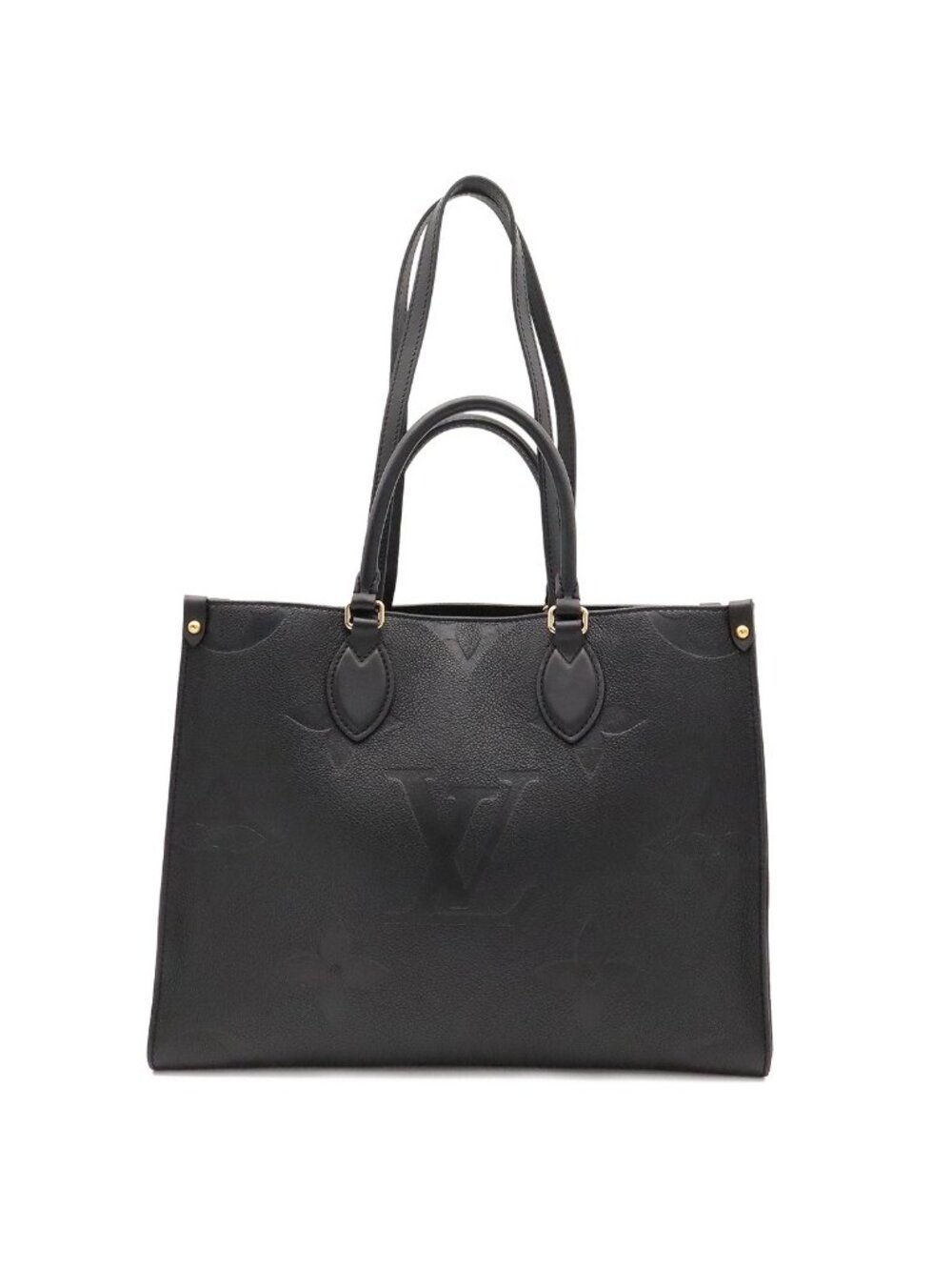 Louis Vuitton Monogram Empreinte On The Go MM Tote Bag 2-Way Shoulder Noir Black